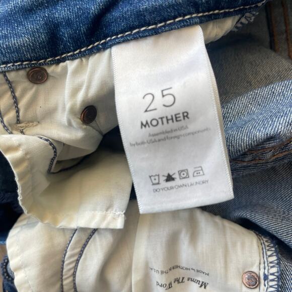 Mother The Looker Ankle Chew Jeans Women’s 25 Distressed Mum’s The Word Wash - Picture 9 of 15